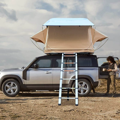 Source Factory Outdoor Leisure Self-driving Soft Top Roof Tent Folding SUV Fully Automatic 2-3 Person Car Tent (Avtomobil dam çadırları) - khakis-2-3-people