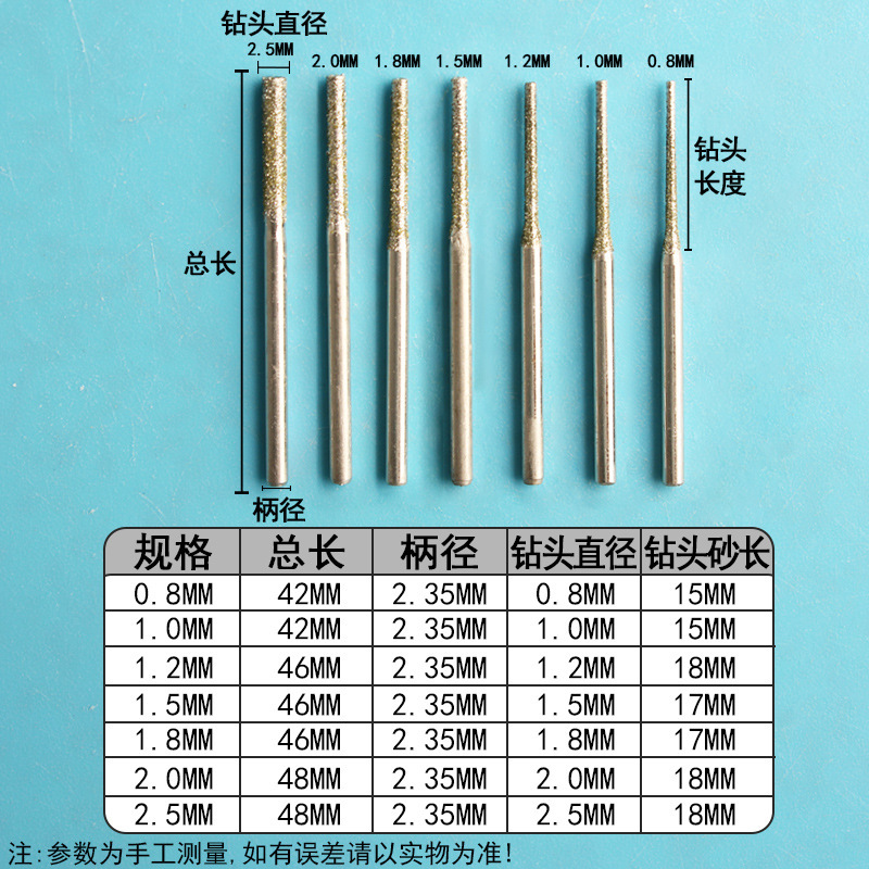 瓷砖打孔钻头墙壁空鼓修复灌注浆金刚砂钻孔器玉石打眼孔小针头|undefined