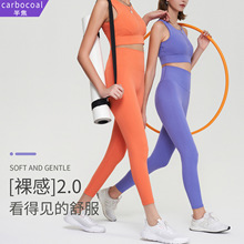 2025跨境健身云感超柔提臀女高腰显瘦裸感运动跑步瑜伽服长裤批发