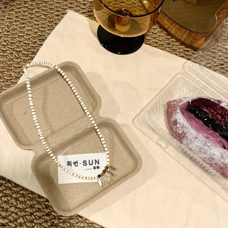 小众设计天然贝壳珠流苏吊坠蜡绳项链叠戴串珠项链女|undefined