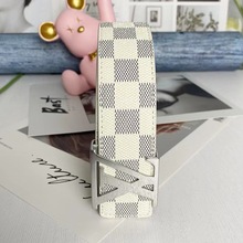 国际品牌男士皮带麒麟格子男士腰带平滑扣皮带男新潮时尚驴家腰带