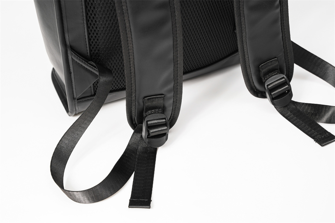 Black Oil Wax Leather Backpack 13