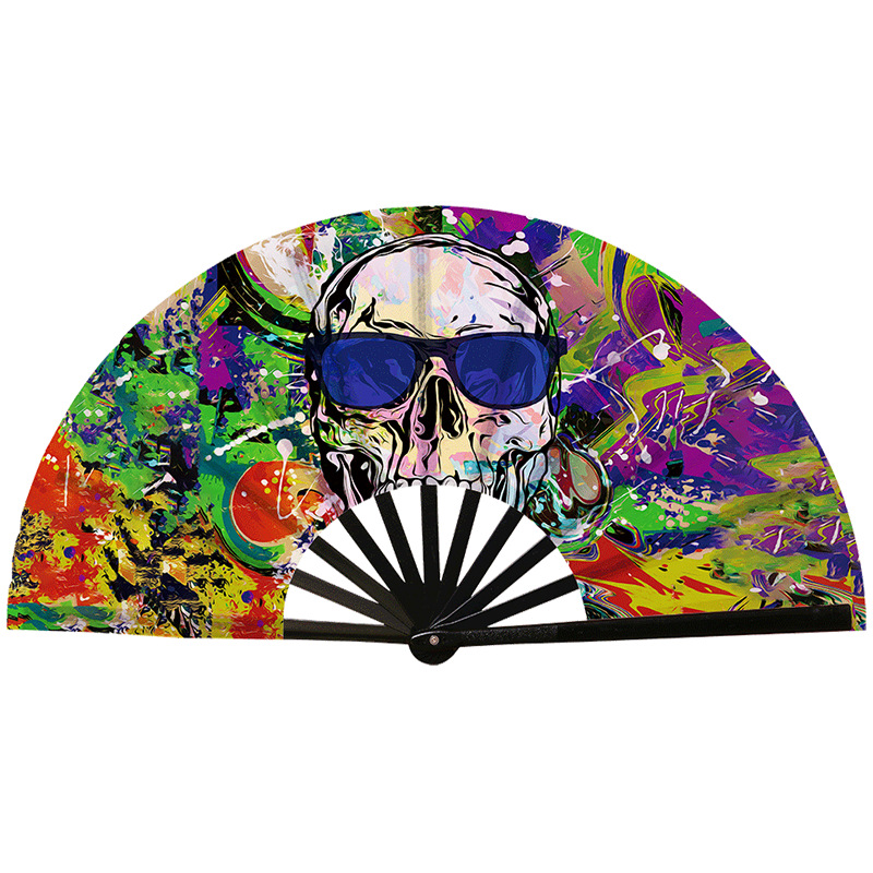 Abanico Plegable de Kung Fu de Plástico, Colorido, para Conciertos y Fiestas