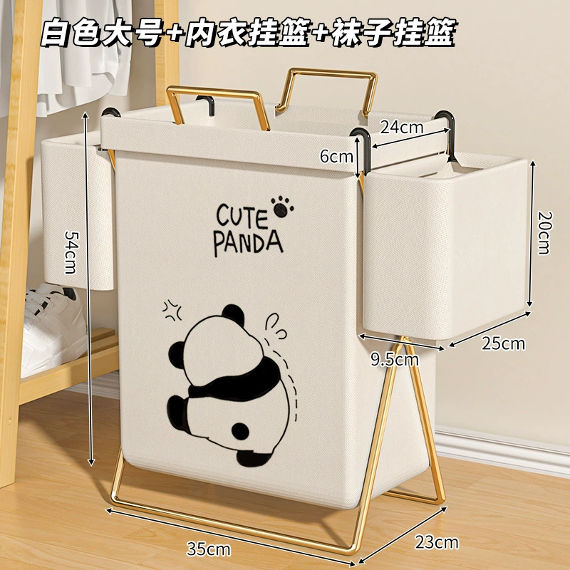 Foldable laundry basket, high quality storage basket, gold‑frame options, with/without lid