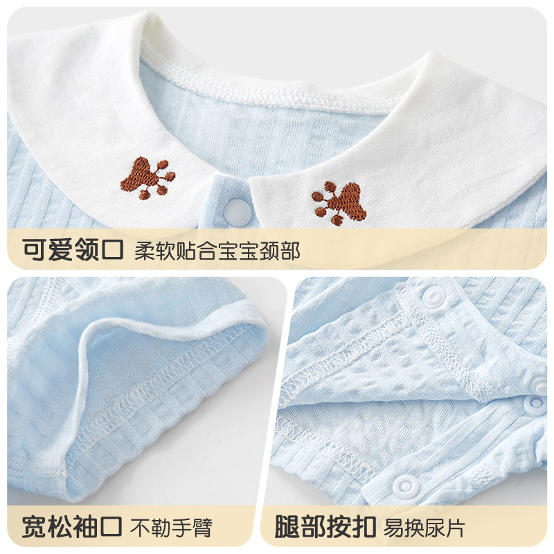 Baby summer overcoat algodón recién nacido delgado de manga corta pijamas para hombres y mujeres, ropa de verano para niños pequeños, ropa de bebé