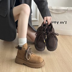 女鞋英伦风厚底增高马丁靴女款2025年秋季时尚百搭休闲短筒工装大