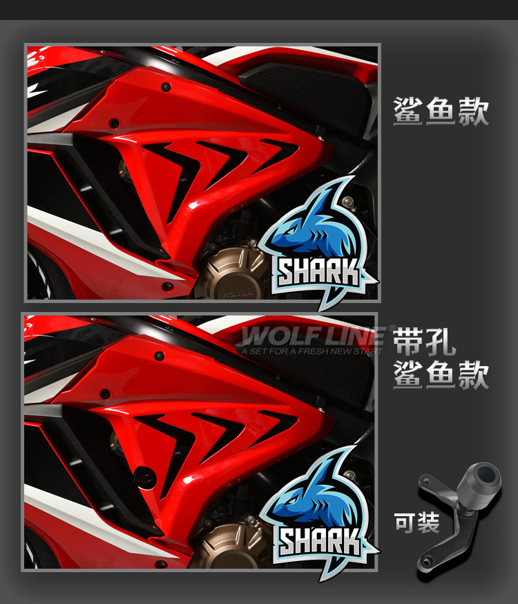 Suitable for Honda 19-23 model CB650R modified body side fairing, wind deflector, air intake cover, wind blade, side wind wing