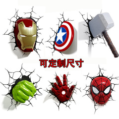 Custom car stickers of Marvel's Avengers, including Iron Man, Captain America, Spider-Man, Hulk, Thor, and Mjolnir