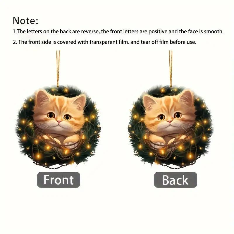 Nuevo acrílico plano transfronterizo personalidad creativa gatos decoración colgante espejo retrovisor de automóvil llave decoración colgante image 5