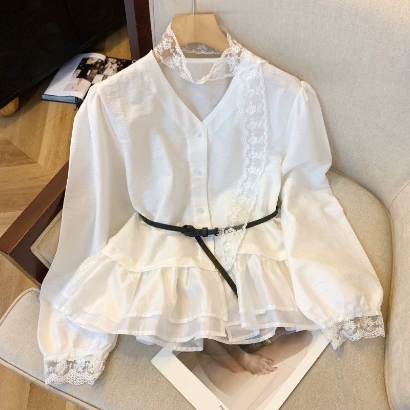 Lace cute shirt, french style, Chanel style, lace dress