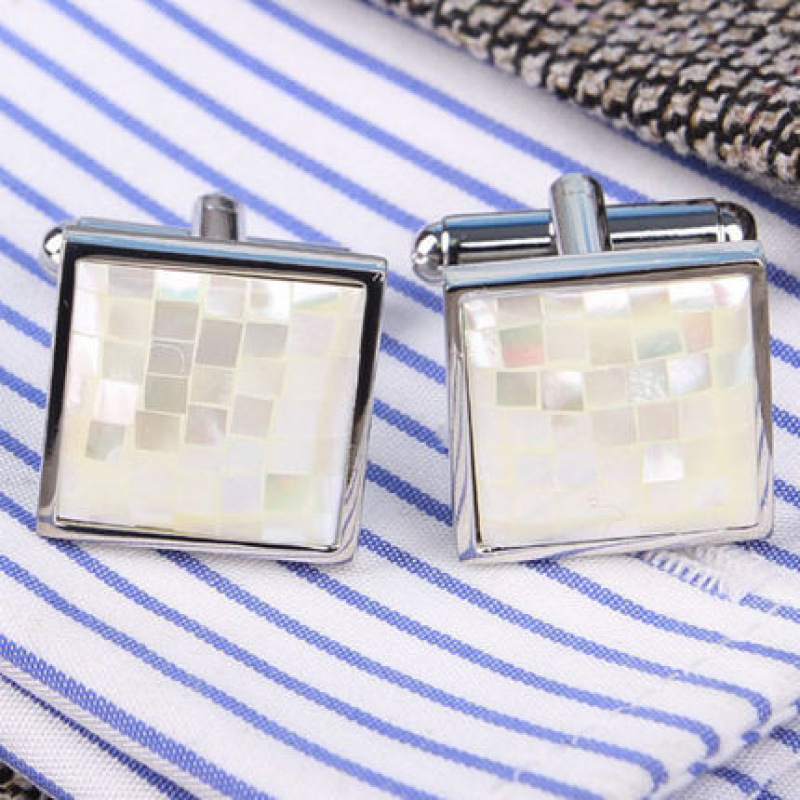 Deep sea natural shell cufflinks