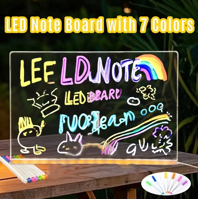 Cross-border erasable luminescent acrylic memo board children's…