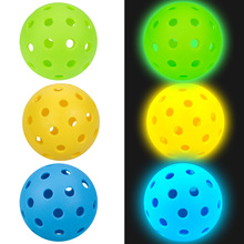夜光匹克球 74mm匹克球Pickleball 40孔发光匹克球注塑微软洞洞球