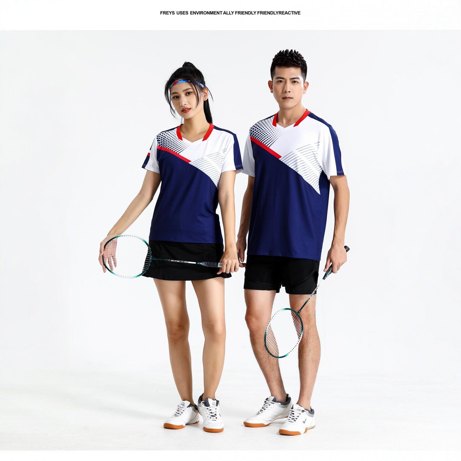 Seco rápido transpirable poliamonio bádminton set hombre y mujer V-cuello chaqueta deportiva para niños logotipo de impresión de adultos