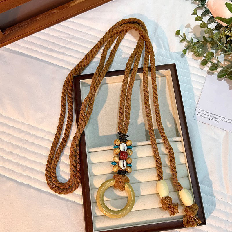 Cuerda de la cintura popular Bohemia tejida cuerda de cáñamo cadena de la cintura cinturón delgado vestido del todo-fósforo de las mujeres joyería transfronteriza al por mayor