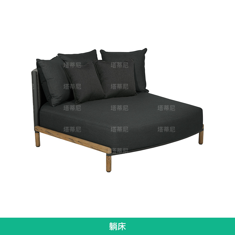 Sofá de madera maciza para exteriores, muebles impermeables y resistentes al sol para jardín o patio, conjunto de sofás de ratán para ocio en villas.