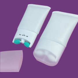 现货120毫升化妆品V型颈霜滚珠软管硅胶双滚轮按摩分装瓶软管包材