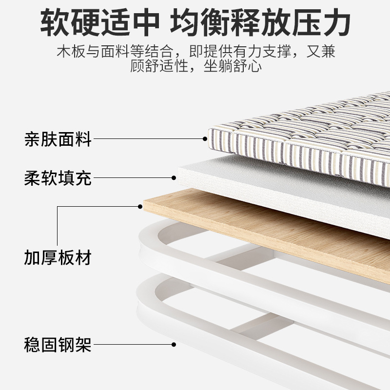 Cama plegable hogar individual pequeño apartamento cama simple 1,2 m reforzado almuerzo cama pequeña casa de alquiler cama dura para adultos