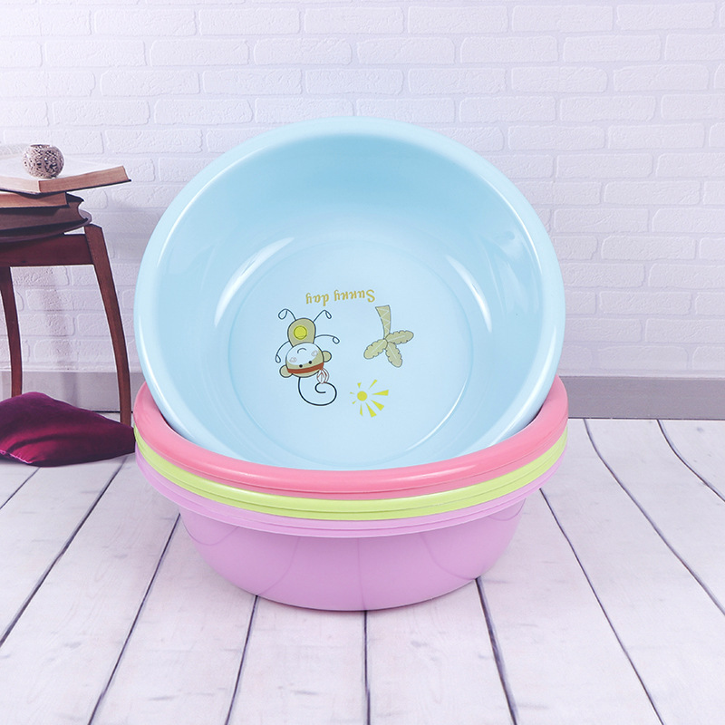 En stock al por mayor publicidad de plástico cuenca estudiante lavabo engrosada lavabo del hogar cuenca regalo gota resistente LOGOTIPO impreso image 4