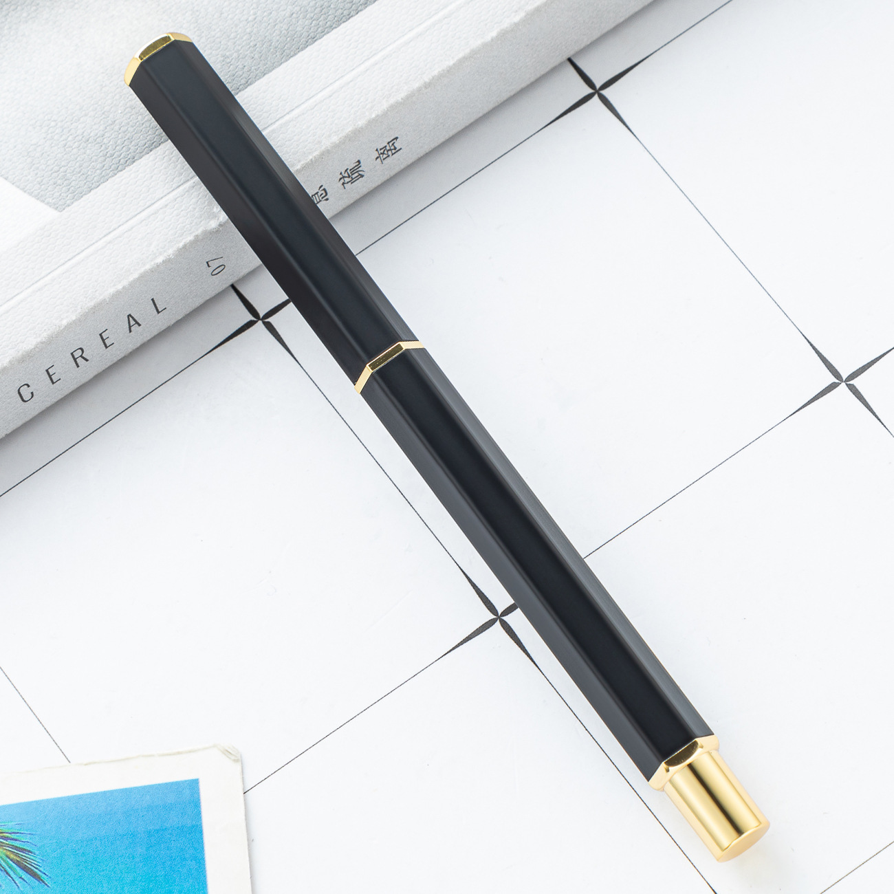 Nuevo hexágono firma oficina de negocios bolígrafo de agua bolígrafo de agua logotipo publicitario regalos bolígrafo metal al por mayor