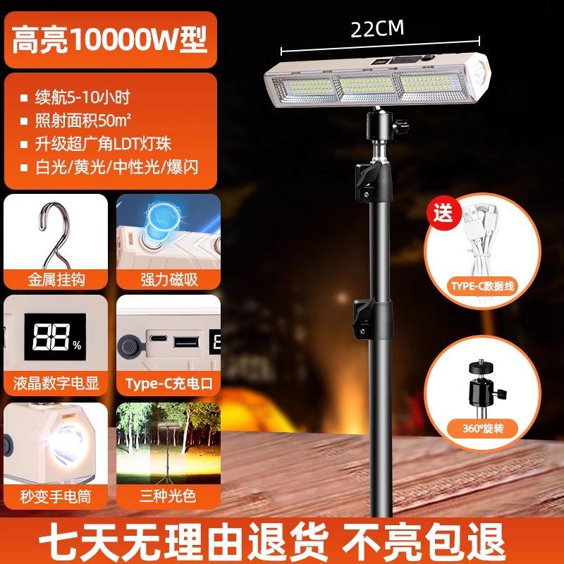 屋外 LED キャンプライト、キャンプランプ、照明、防水非常灯、超高輝度、長寿命、携帯電話充電、多機能|undefined