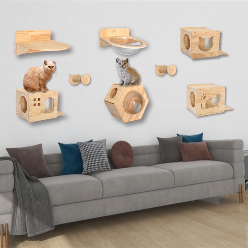 패키지 7(고양이 점프대 + 우주 캡슐 + 고양이 머리 고양이 둥지 + 작은 문 고양이 둥지 + 벌집 고양이 둥지 + 고양이 둥지 + 벽걸이 등반 기둥 수직 스타일 * 2)