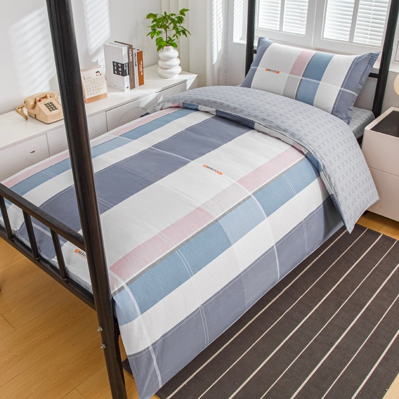 Juego de algodón de tres piezas para dormitorio de estudiantes, juego de seis piezas de algodón puro, funda de edredón, litera, kit de dormitorio, compra al por mayor