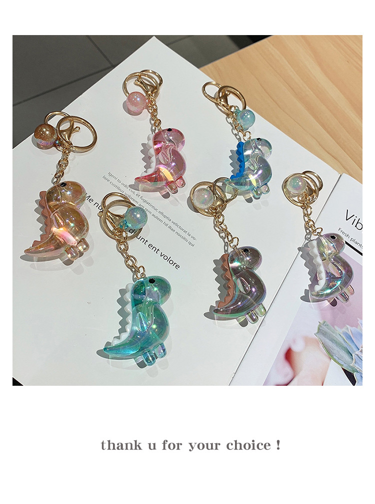 1 Piece Cartoon Style Dinosaur Artificial Crystal Unisex Bag Pendant Keychain display picture 8