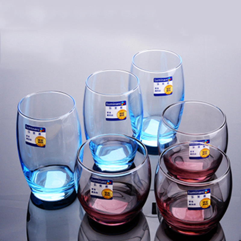 Lemeiya colorido taza de vidrio taza de beber colorido copa de vino hogar taza de jugo taza de leche taza cuadrada