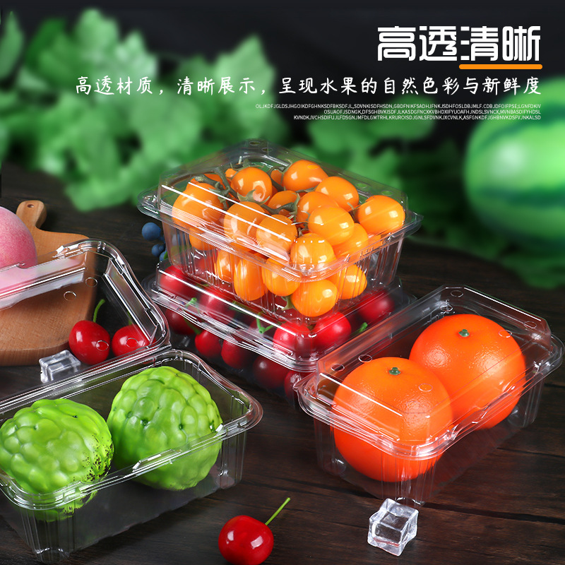 Caja de embalaje transparente desechable para cortar frutas frescas, caja de frutas para supermercado, caja de plástico PET para conservar frutas y verduras, bandeja interior tipo blister