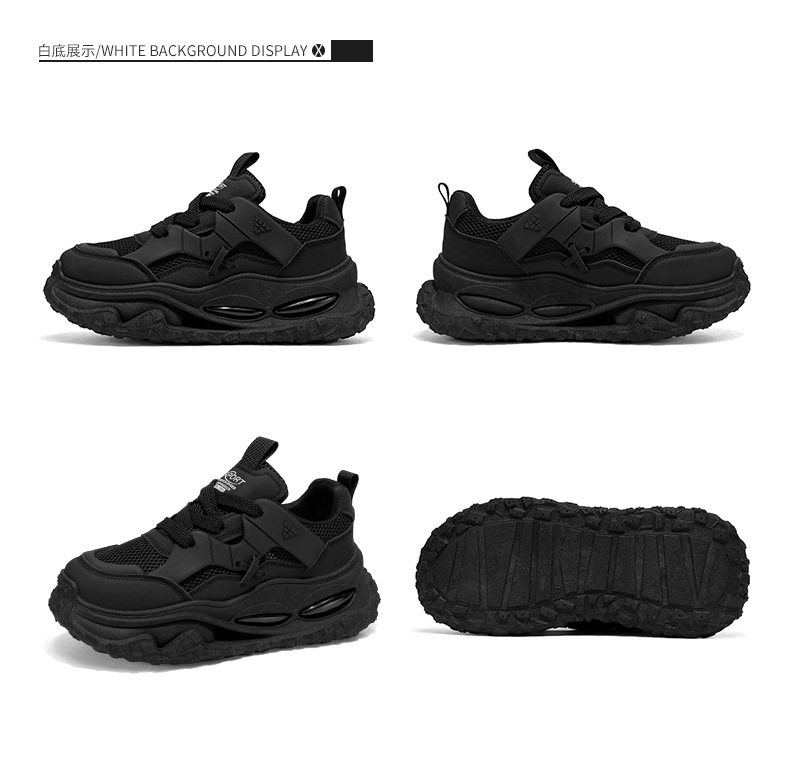 Giày thể thao nam sneaker lưới thoáng khí đế cao su đúc phun, gót thấp 1–3 cm — YC512 màu trắng, YC512 màu đen chi tiết 19