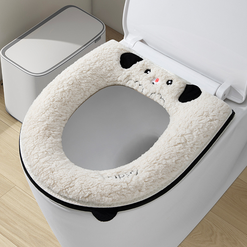 オールシーズン対応のユニバーサルトイレマット、冬用厚手トイレカバー、家庭用トイレマット、ジッパー付き防水保温便座|undefined