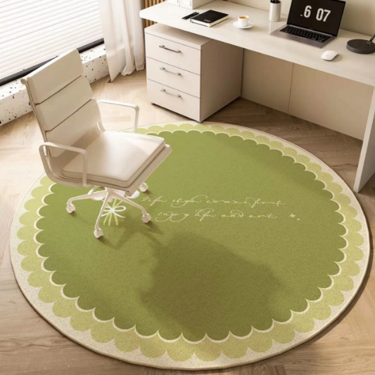 Современный зелёный ковер для гостиной и спальни, круглая косметический стол, увеличенная толщина