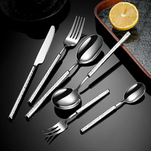 严选304不锈钢西餐刀叉勺圆钻酒店西餐厅牛排刀叉子甜品叉勺套装