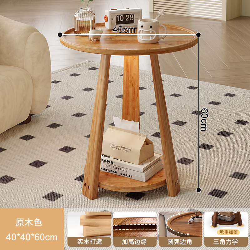 Mesa de té de madera de lujo ligera pequeña mesa pequeña pequeña mesa pequeña sala de estar pequeña mesa de mesa redonda de ocio