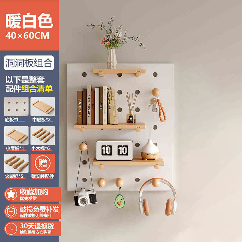 puerta de entrada madera sólida agujero de madera placa de agujero estante de pared de pared