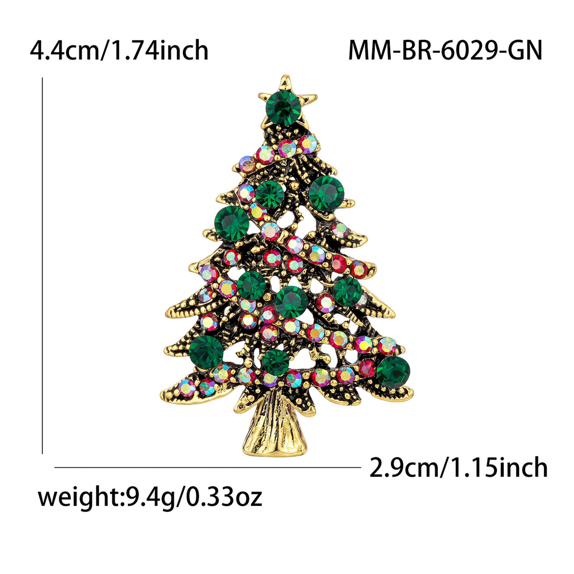 New European and American style Christmas tree brooch, alloy enamel fashion accessory, oil-drip brooch, versatile wholesale: BR6029