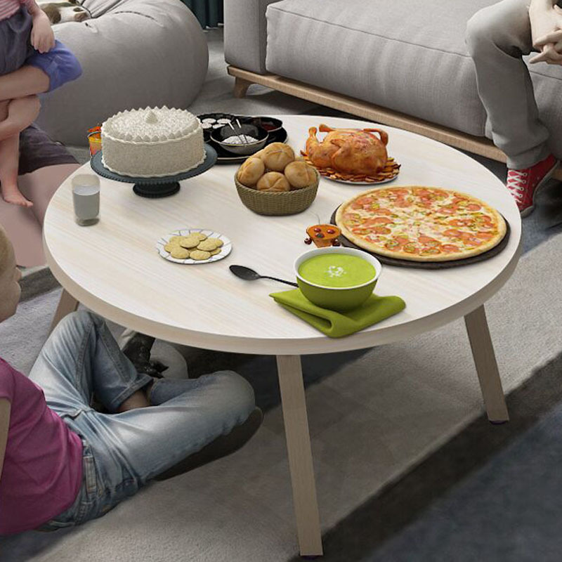 사각 나무 다리 - 원형 테이블 나뭇결 직경 60-30 높이