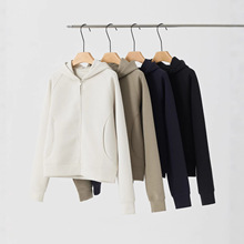 休闲连帽拉链外套女2025秋冬新款纯色开衫显气质运动上衣即墨卫衣