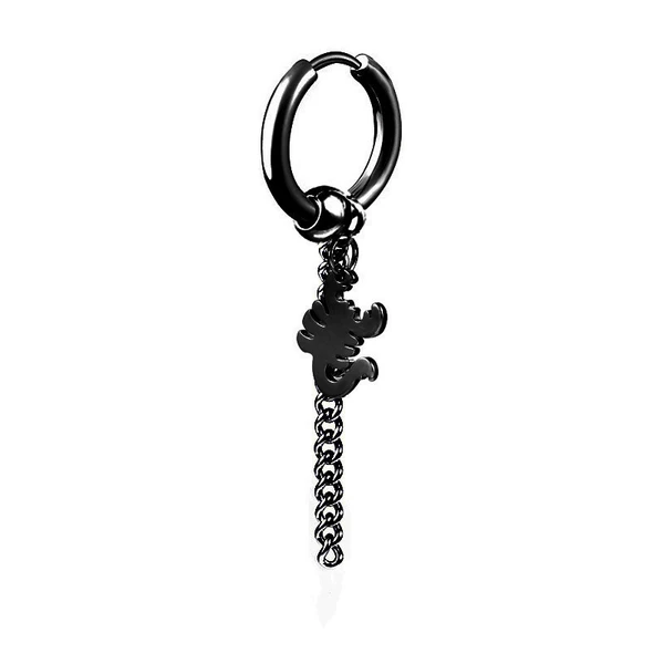 Scorpion black ear buttons single