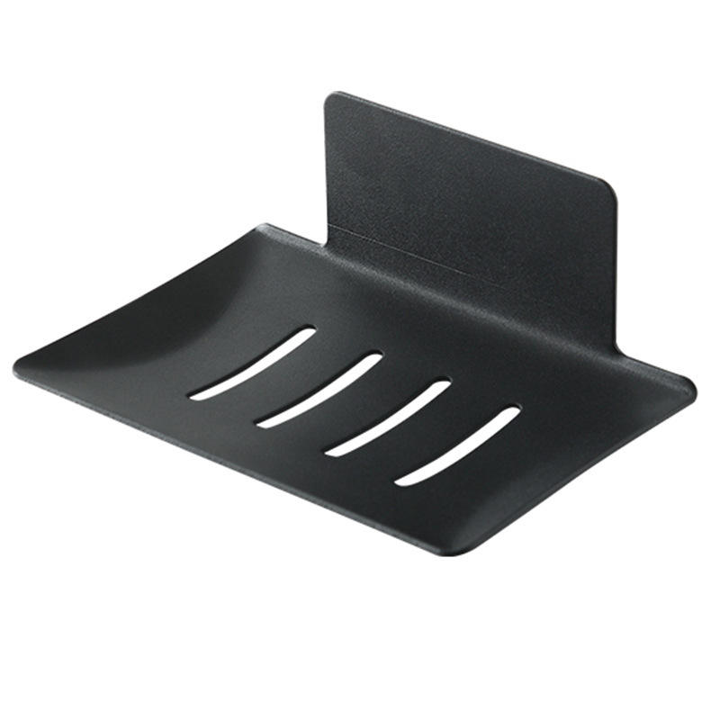 Caja de jabón integrada de acero al carbono, estante de baño sin clavos, caja de jabón, estante de baño creativo de pared sin perforación