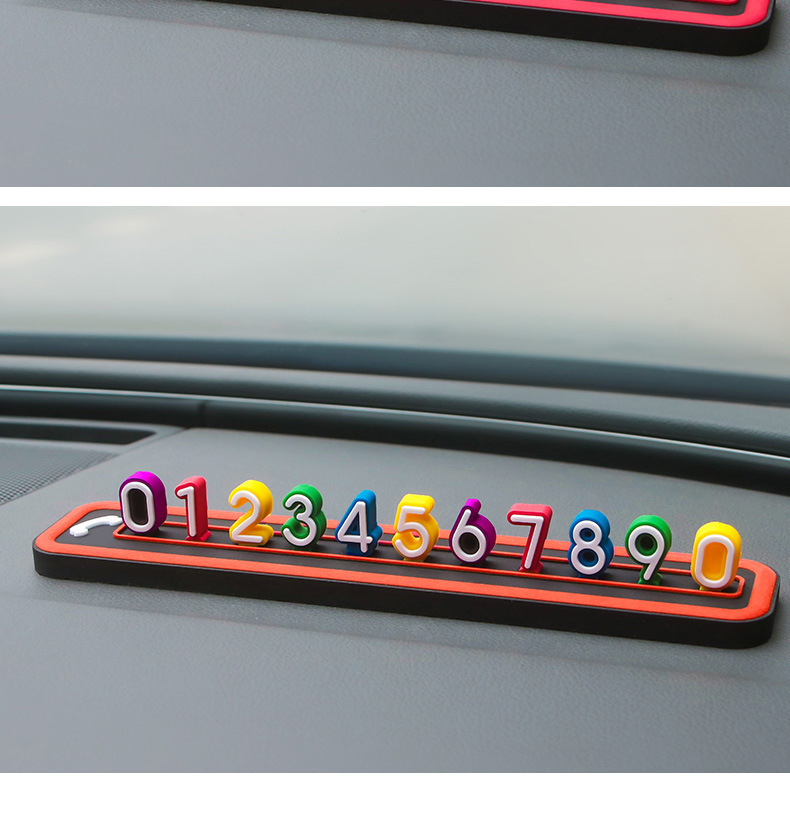 Korean-Style Temporary Parking Sign for Cars, Creative Phone Number Plate for Moving Cars, Colorful Digital Car Decoration