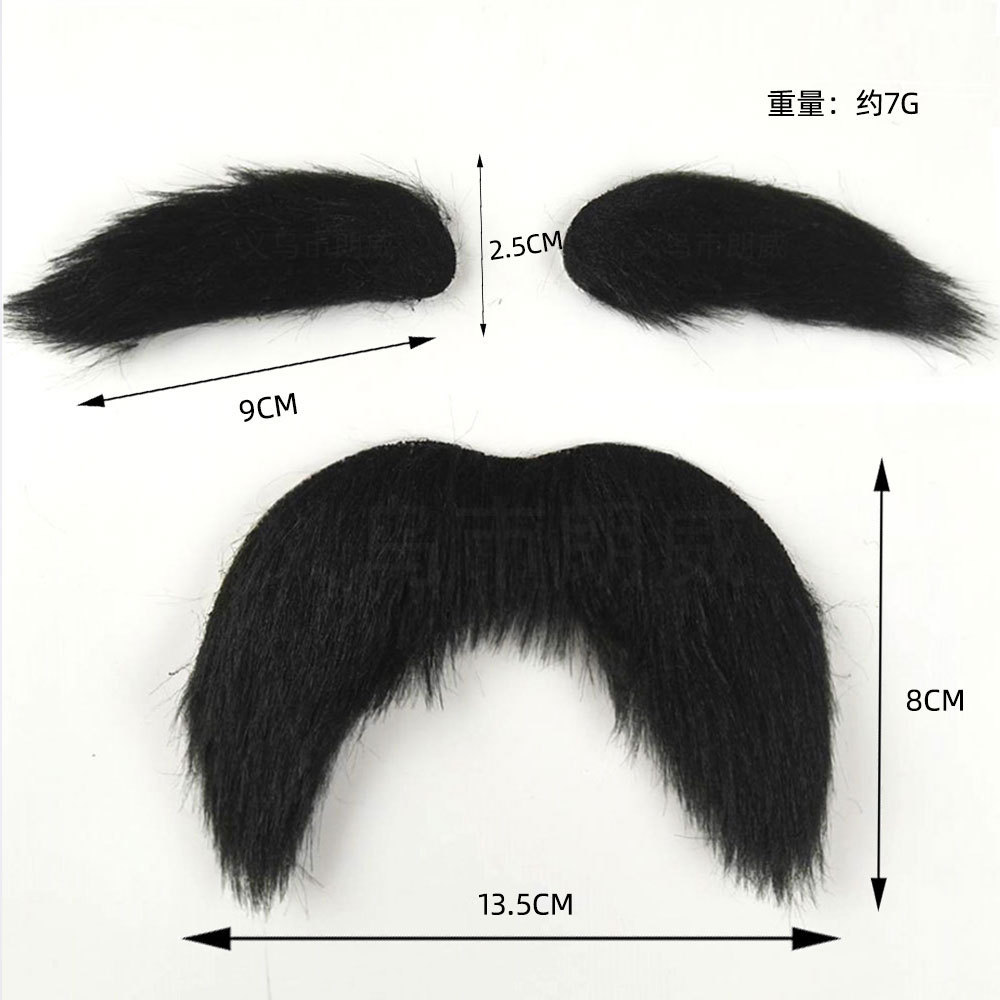 Barba falsa negra para Halloween, accesorios de disfraces y fiestas temáticas