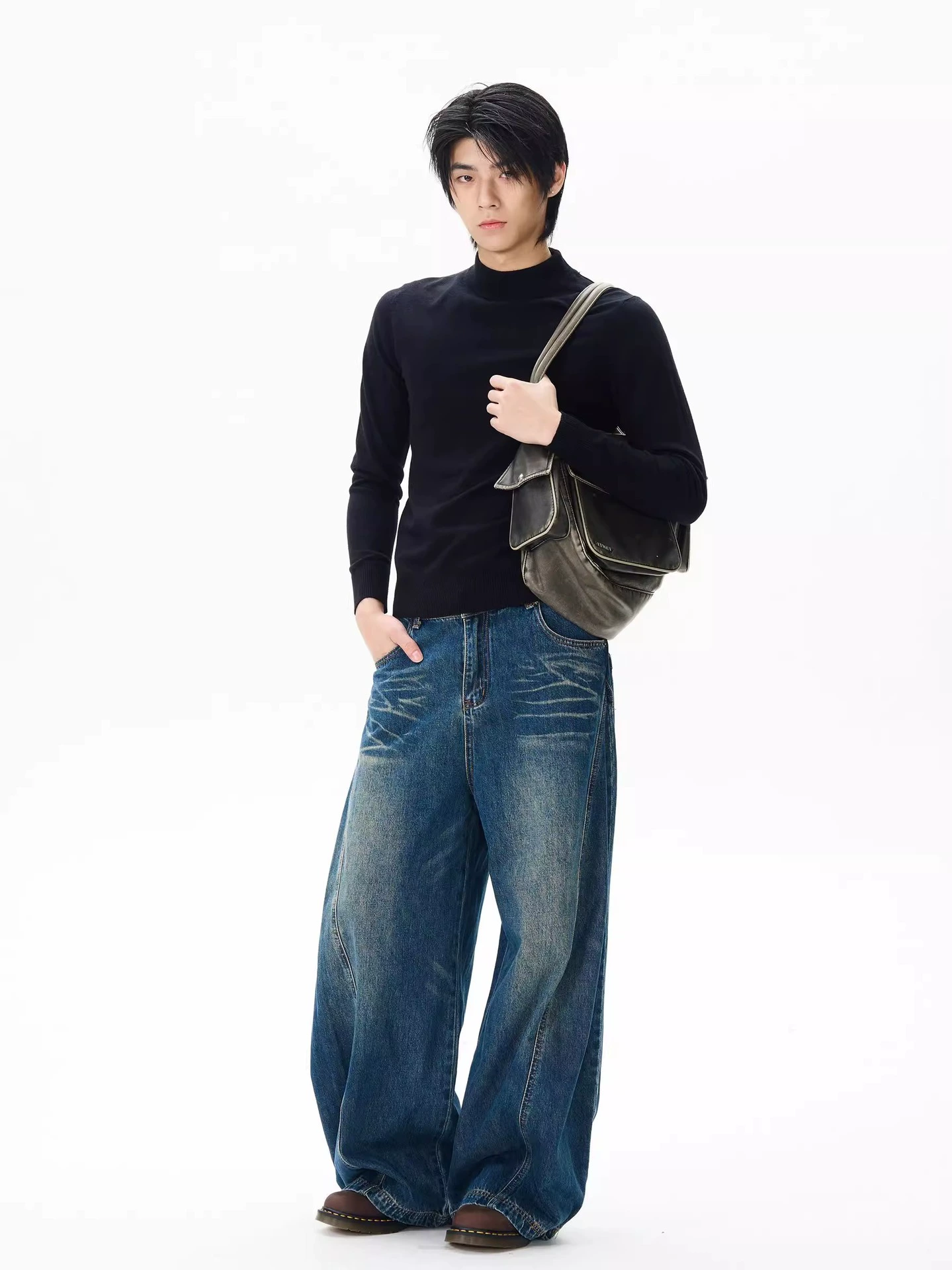 ДжинсыRetro Unisex, свободные прямые широкие штани, американский винтаж стиль, размеры S–XXXL