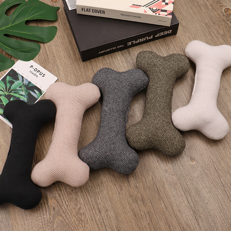 In-Stock Creative Cotton Wool Pet Dog Toy, Bone-Shaped Durable Dog Toy, Squeaky Pet Toy Gift