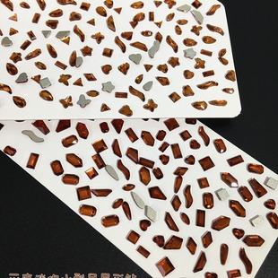 Autumn and Winter Flat-Back Rhinestones in Caramel Color, Amber Color, and Deep Tea Color for Nails, Glass Rhinestone Stickers Accessories