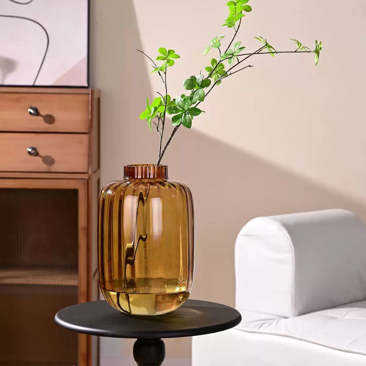 Moderno caballo borracho de madera colorido pan de vidrio gran abdomen agua transparente decoración floral sala de estar plantación de flores regalos de vacaciones