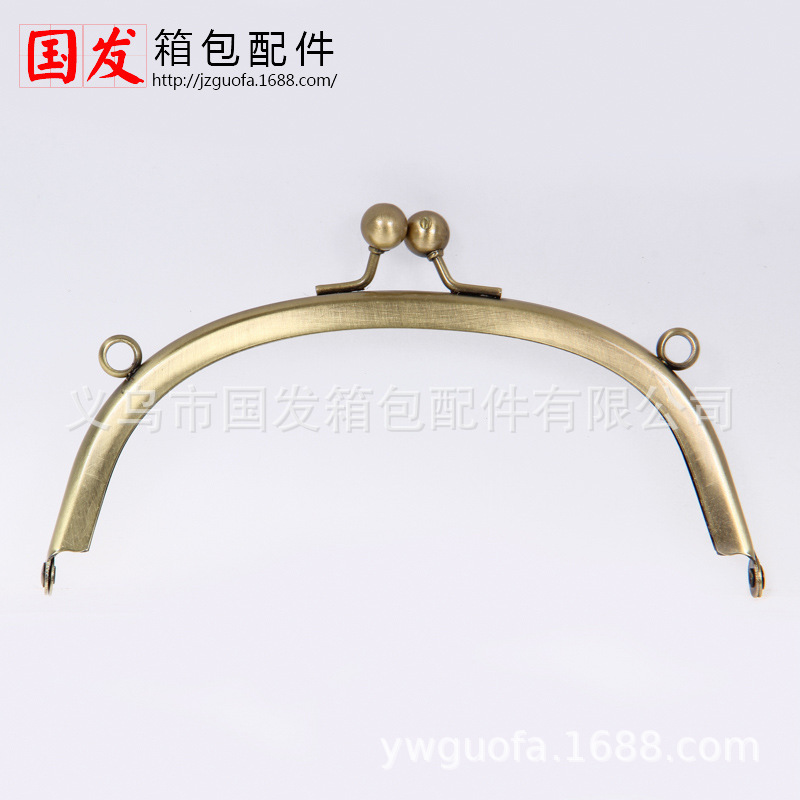 In stock: 20.5CM curva lisa sin orificio de oro 12.7MM cabeza de billetera de hardware de bronce