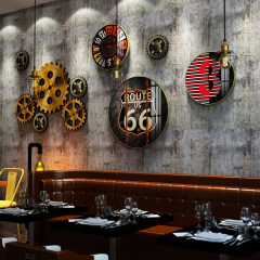 LED011 Retro LOFT industrial style large crystal porcelain decorative painting combination bar wall decoration hotel restaurant