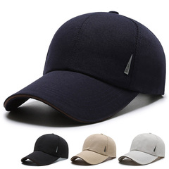 New men's baseball cap canvas peaked cap solid color Korean style all-match sun hat fishing hat private casual hat
